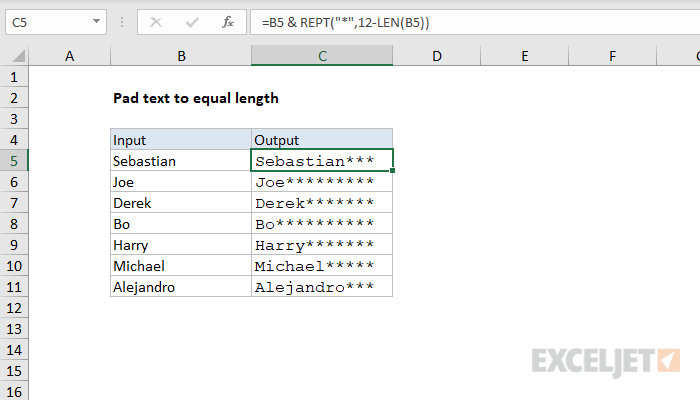 excel-formula-pad-text-to-equal-length-exceljet